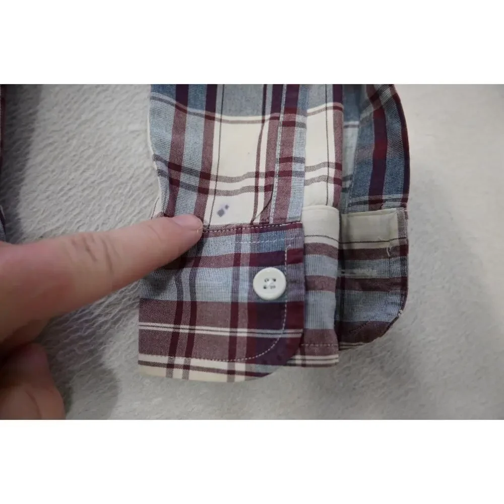 J Crew Classic Fit Dress Shirt Plaid Casual‎ Long Sleeve Mens Size Medium
